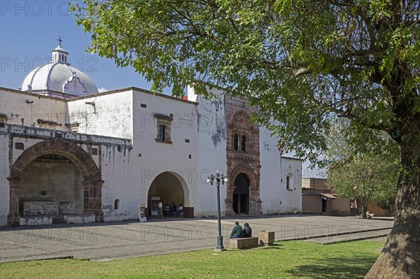 16th century Church of San Francisco in the monastery complex at the village Tzintzuntzan on the shore of Lake Patzcuaro