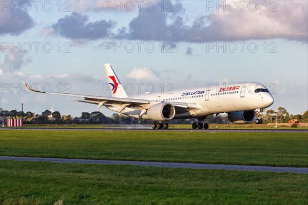 An Airbus A350-900 aircraft of China Eastern with registration number B-30CW at Amsterdam Airport