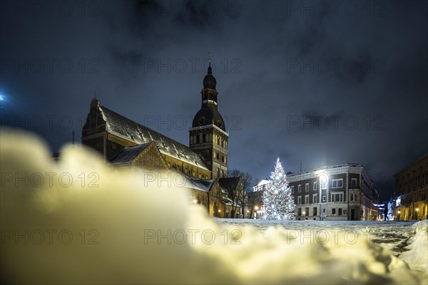 View of Riga Cathedral in winter in Riga