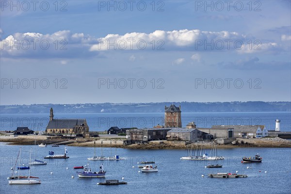 Tour Vauban and the chapel Notre-Dame de Rocamadour in the harbour of Camaret-sur-Mer