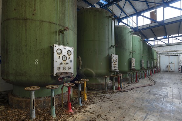 Water tanks of the water purification plant in a former paper factory