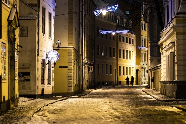 View of the old town in the winter of Riga