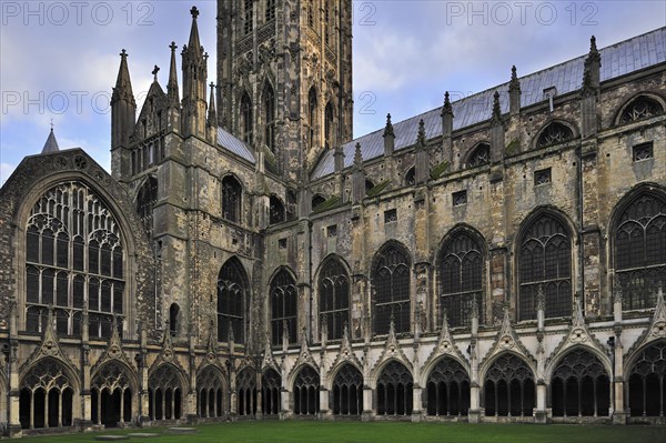 The Great Cloister of the Canterbury Cathedral in Canterbury