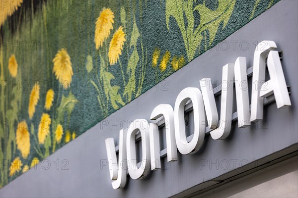 A sign of the company vonovia at a district office in Essen