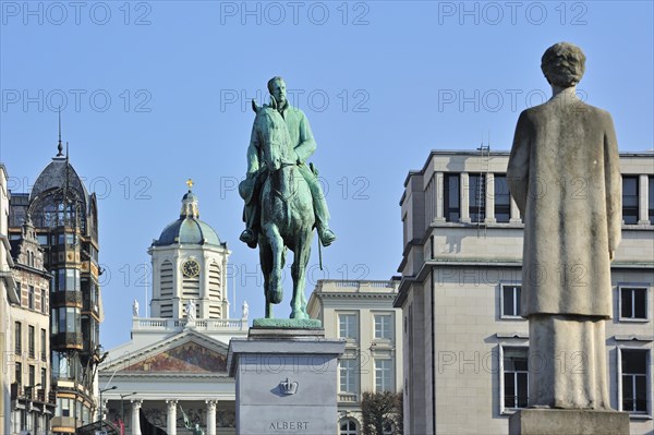 Equestrian statue of king Albert I at the Kunstberg