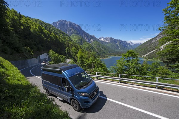 Motorhome on the pass road to Slovenia