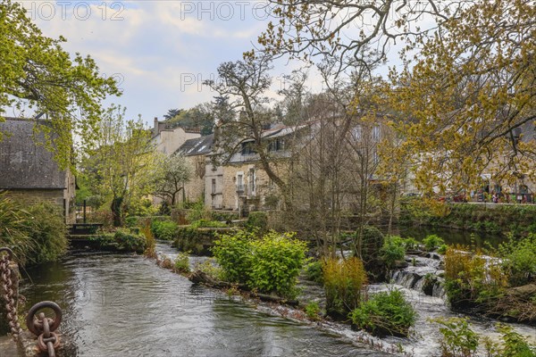 Artists' village of Pont-Aven in the Cornouaille at the beginning of the estuary of the river Aven into the Atlantic Ocean