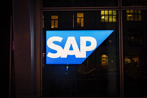 A logo of the SAP company is seen in a branch office in Berlin