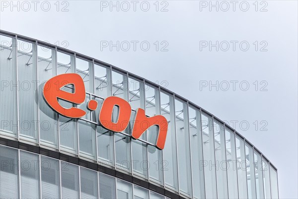 A lettering of the company e.on at their headquarters in Essen