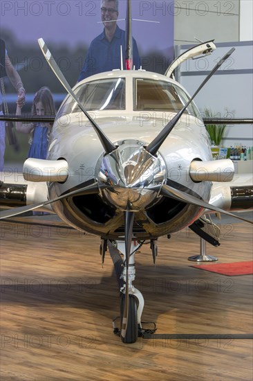 The front part of the aircraft with the propeller