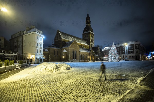 View of Riga Cathedral in winter in Riga