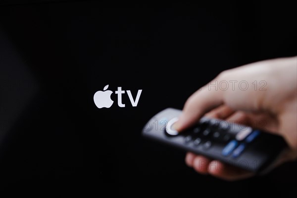 Symbolic photo: The logo of the streaming service AppleTV can be seen on a television. Berlin