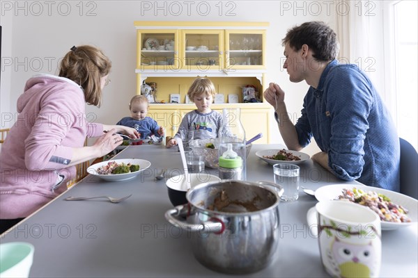 Family at the dining table