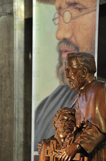 Wooden sculpture in church of the Congregation of Sacred Hearts