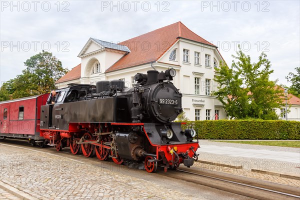 Steam train of the Baederbahn Molli railway Steam locomotive in Bad Doberan