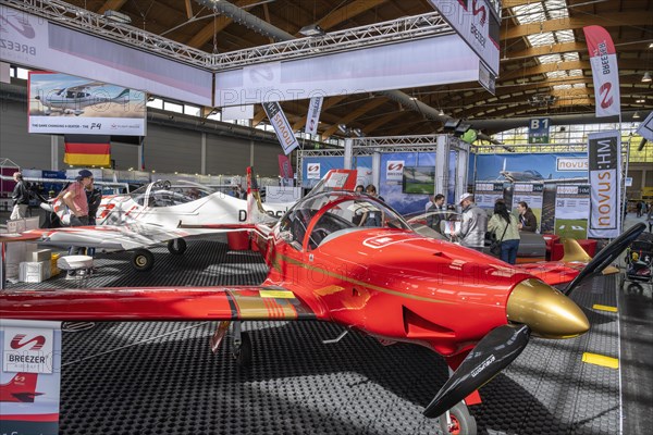 Ultralight aircraft exhibited by the German manufacturer Breezer at the international trade fair for general aviation AERO Friedrichshafen 2023