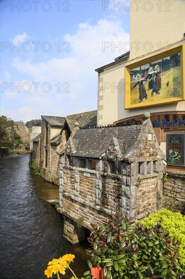 Artists' village of Pont-Aven in the Cornouaille at the beginning of the estuary of the river Aven into the Atlantic Ocean