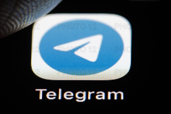 Symbolic photo: The logo of the instant messaging service Telegram is seen on a smartphone. Berlin