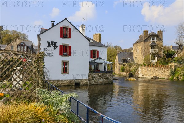 Artists' village of Pont-Aven in the Cornouaille at the beginning of the estuary of the river Aven into the Atlantic Ocean