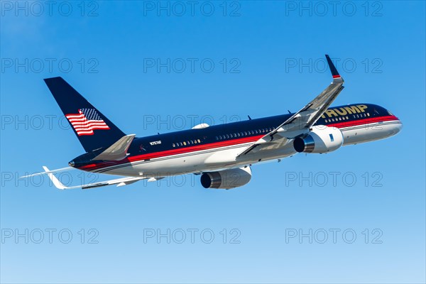A Boeing 757-200 aircraft belonging to Donald Trump with registration number N757AF at West Palm Beach Airport