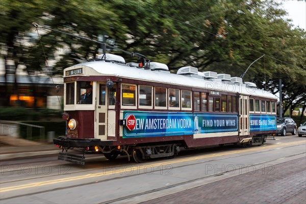 Historic Tram Tram Streetcar Rail Transit in Dallas