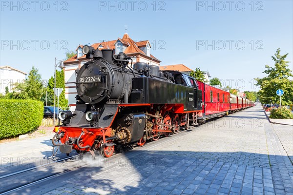 Steam train of the Baederbahn Molli railway Steam locomotive in Bad Doberan