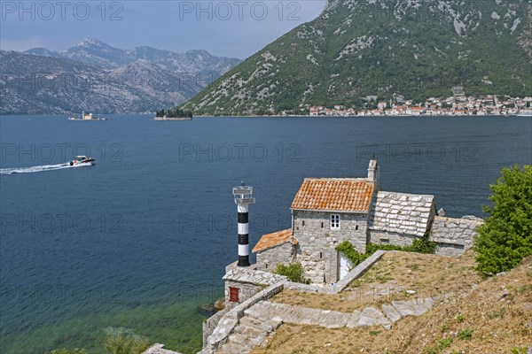 15th century Our Lady of the Angels Church on the isthmus Verige along the Bay of Kotor