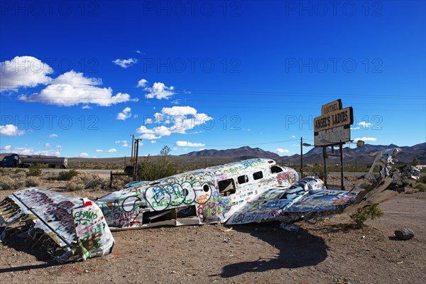 Remains of an old brothel and a crashed aircraft