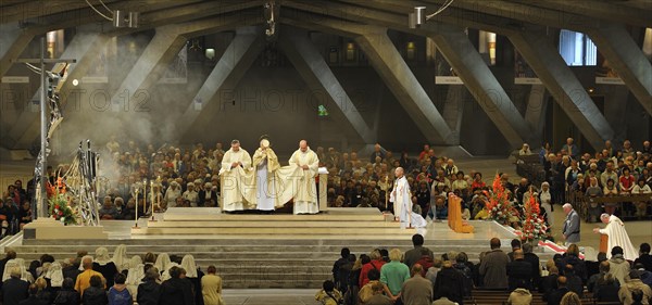 Church service at the Basilica of Saint Pius X