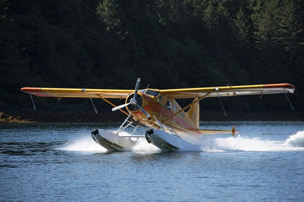 Seaplane landing at Trident Basin Airport