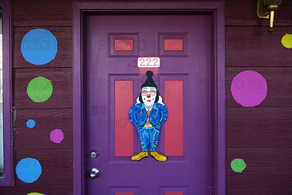 Door with Elvis Presley in Clown Costume