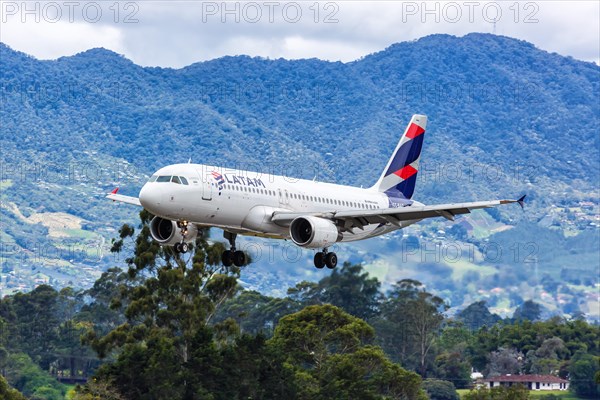 A LATAM Airbus A320 aircraft with registration CC-BAQ at Medellin Rionegro Airport