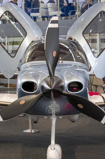 The front part of the aircraft with the propeller
