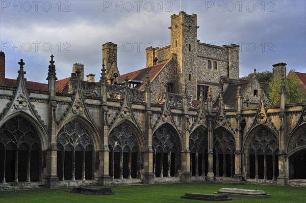 The Great Cloister of the Canterbury Cathedral in Canterbury