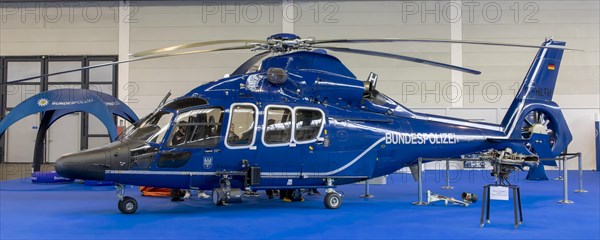 Blue Federal Police helicopter