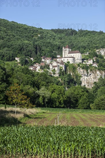 View over the medieval village Saint-Cirq-Lapopie