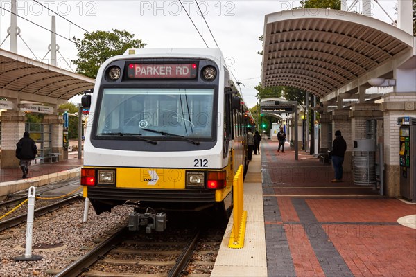 DDallas Area Rapid Transit DART light rail transit at Union Station in Dallas