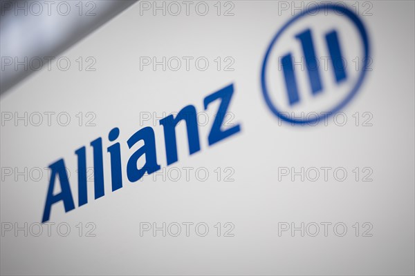 The Allianz company logo at their site in Berlin. 04.02.2022.