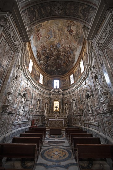 Baroque chapel with 18th century marble mosaics and statues San Cataldo Cathedral