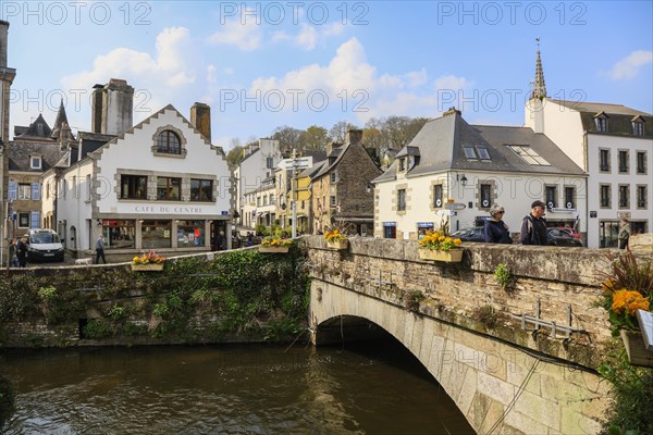 Artists' village of Pont-Aven in the Cornouaille at the beginning of the estuary of the river Aven into the Atlantic Ocean