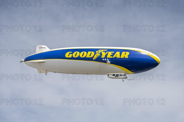 Zeppelin NT airship D-LZFN with Goodyear company logo on approach