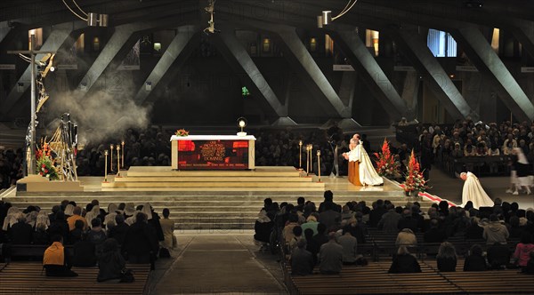 Church service at the Basilica of Saint Pius X