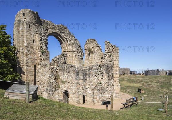 12th century St Vincent's chapel at the medieval Chateau de Tiffauges