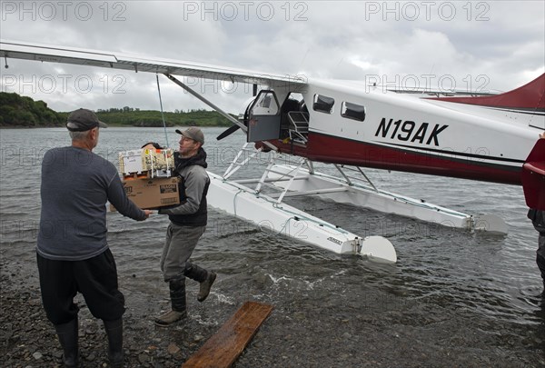 Supplies for the Katmai Wilderness Lodge are delivered by floatplane