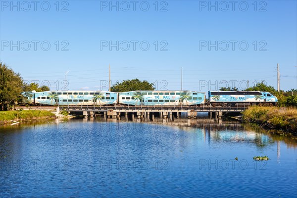 Tri-Rail Regional Train Railroad in Delray Beach