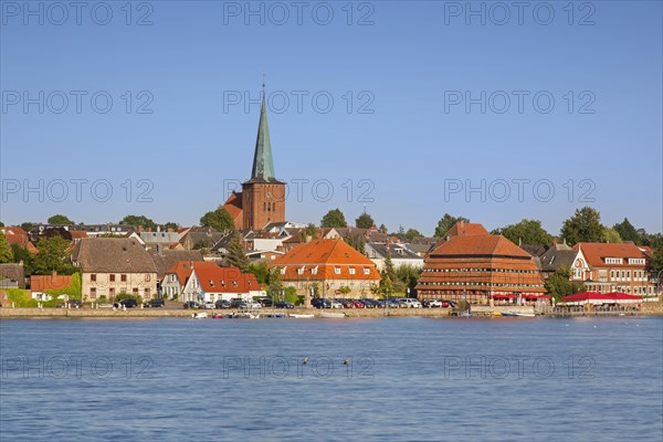 Neustaedter Binnenwasser lake and view over the town Neustadt in Holstein