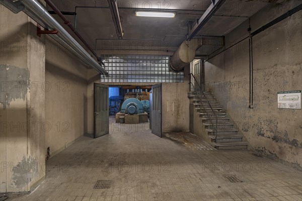 View into a pump room of a former paper factory