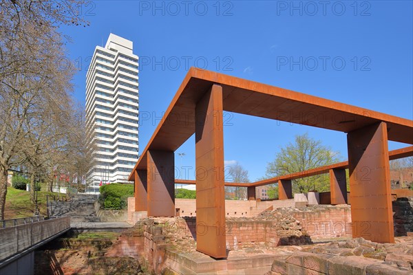 Historic Imperial Palace with steel structure and town hall