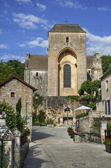 The medieval village Saint-Amand-de-Coly with its fortified Romanesque abbey church