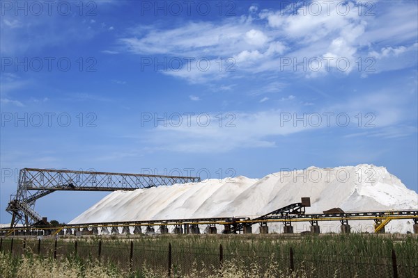 Conveyor belts in Europe's largest salt works at Margherita di Savoia